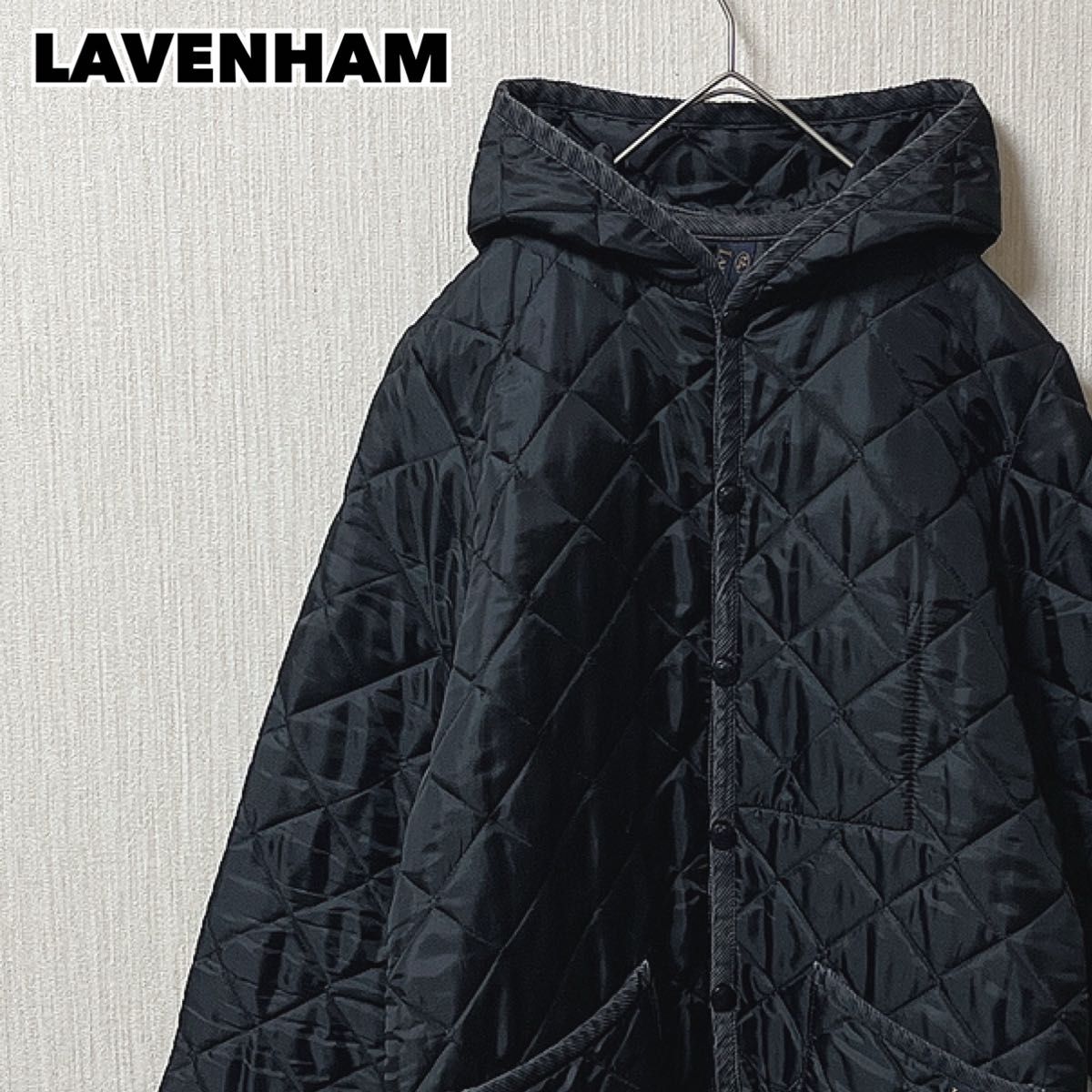 LAVENHAM ラベンハム キルティングジャケット フーディ ブラック 38