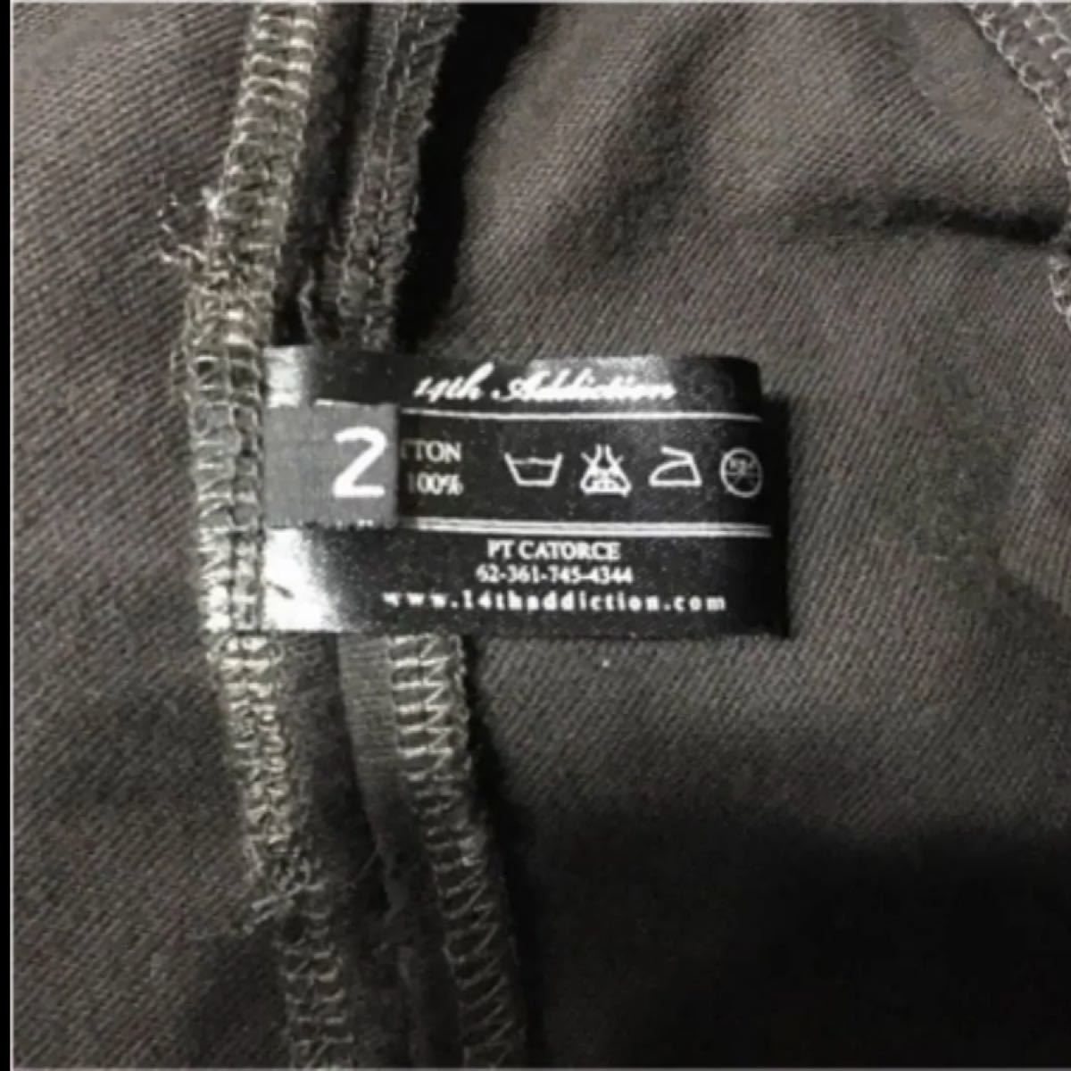 14th addiction モスグリーン　カーキ　リブ　カットソー Tシャツ/カットソー(七分/長袖) 大型セール
