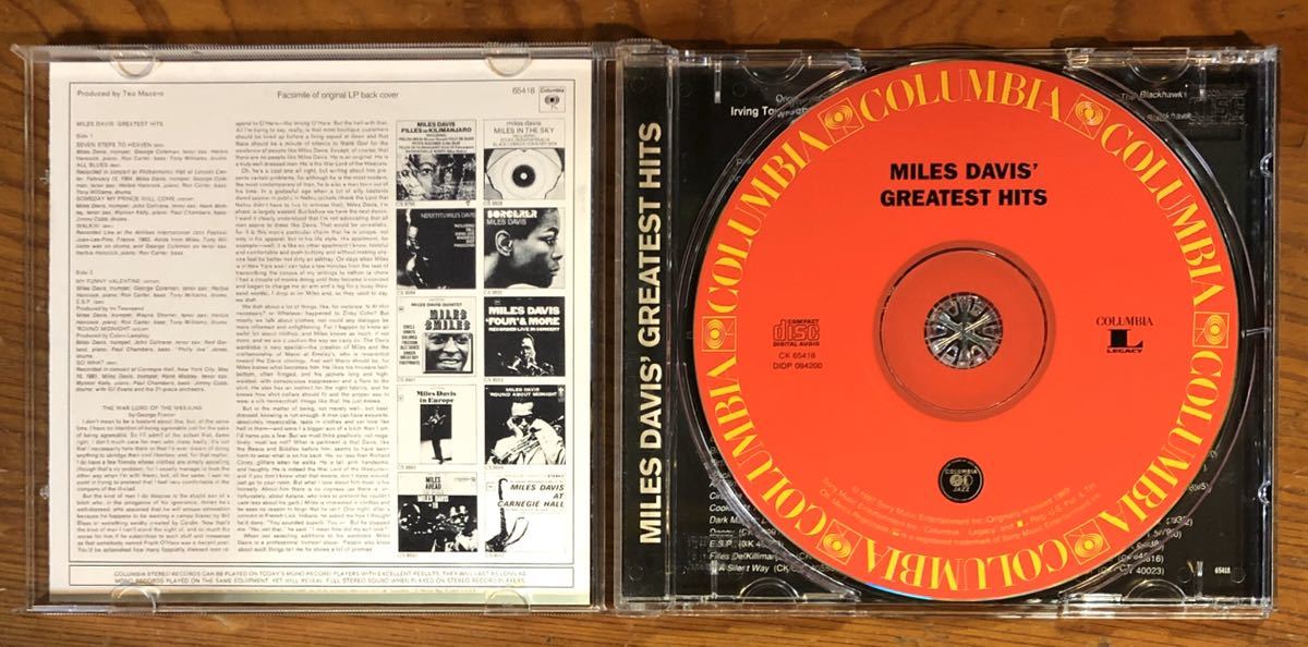 マイルス・デイヴィス　　Miles Davis' Greatest Hits 《 アメリカ版 》　【 極上品 】_画像2
