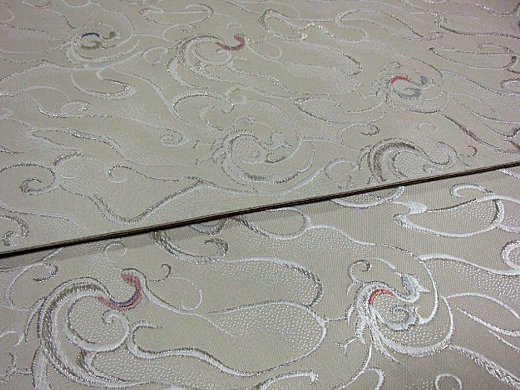 新品 西陣織高級袋帯 明暉瑞鳥文【綿芯仕立付】ローブデコルテ柄