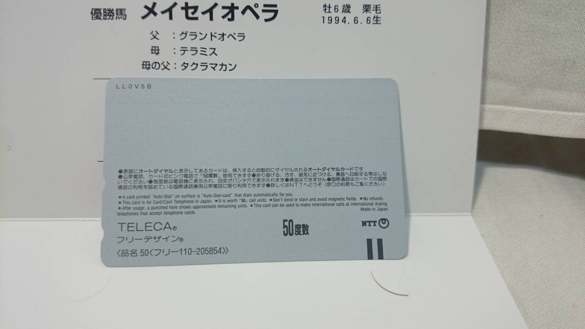 1999年　第16回　フェブラリーＳ　メイセイオペラ 　GⅠ優勝記念テレカ_画像4