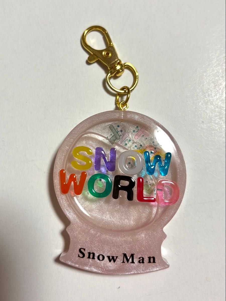 SnowMan レジンキーホルダー ハンドメイド スノードーム 雪だるま SnowMan レジンキーホルダー ハンドメイド スノードーム