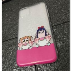 iphone11　ケース　カバー　ポプテピピック　指　ポプテピ　ポプテ　ポプ子　ピピ美　ソフトケース　耐衝撃 衝撃吸収_画像1