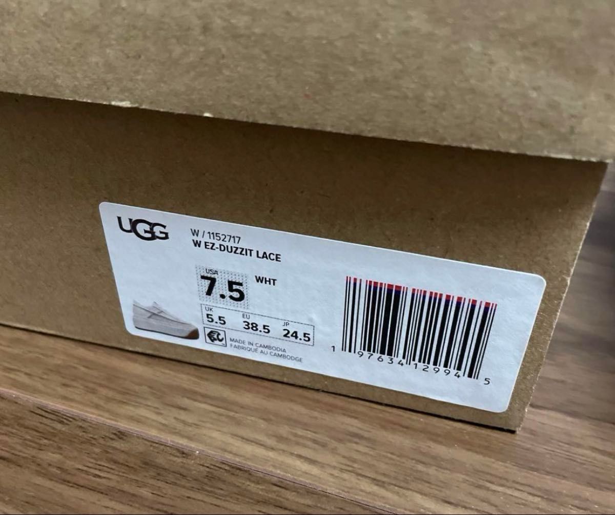 UGG 【EZ-Duzzit Lace】24 5cm 厚底 ホワイト スニーカー 白 UGG 【EZ-Duzzit Lace】24 5cm 厚底 ホワイト スニーカー 白