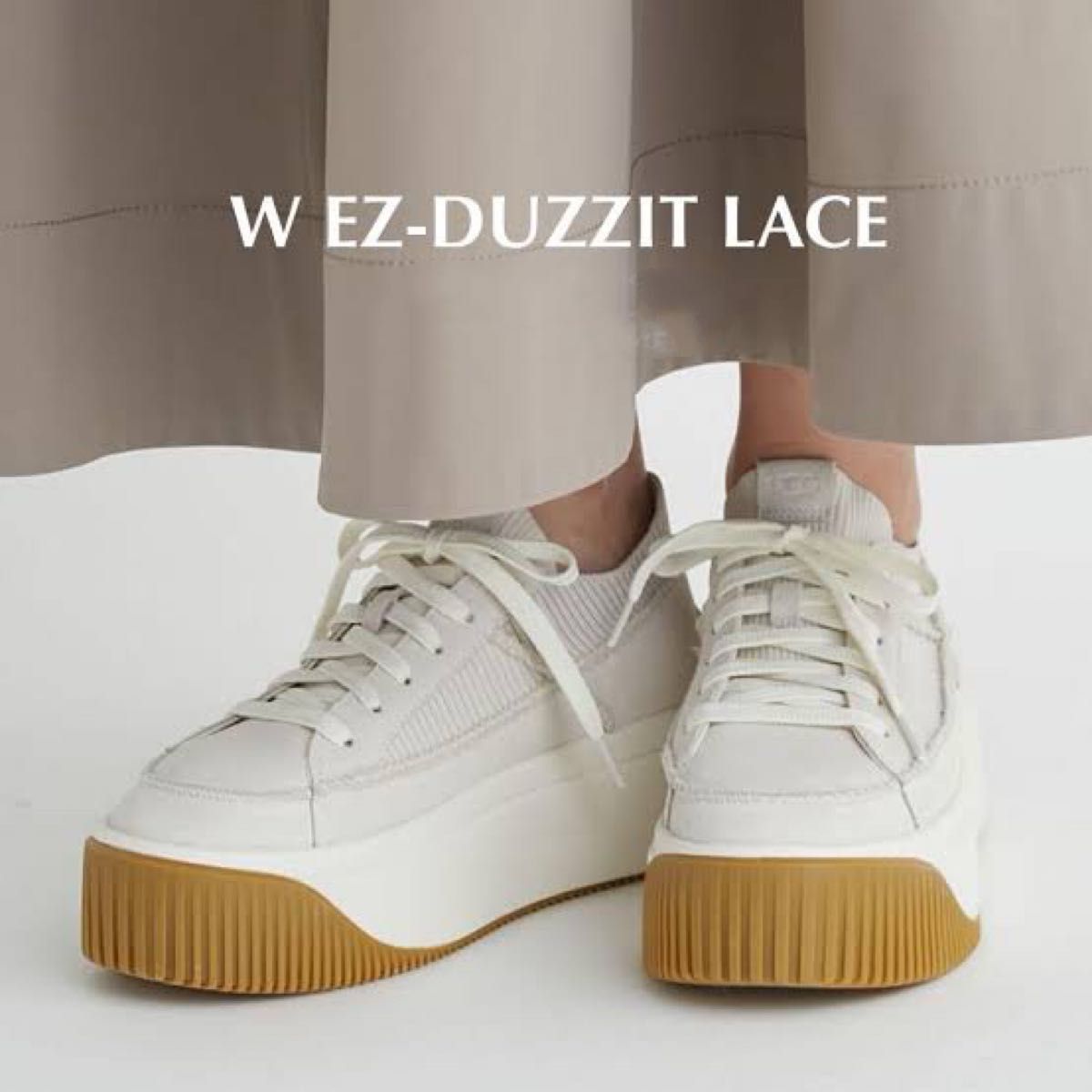 UGG 【EZ-Duzzit Lace】24 5cm 厚底 ホワイト スニーカー 白 UGG 【EZ-Duzzit Lace】24 5cm 厚底 ホワイト スニーカー 白