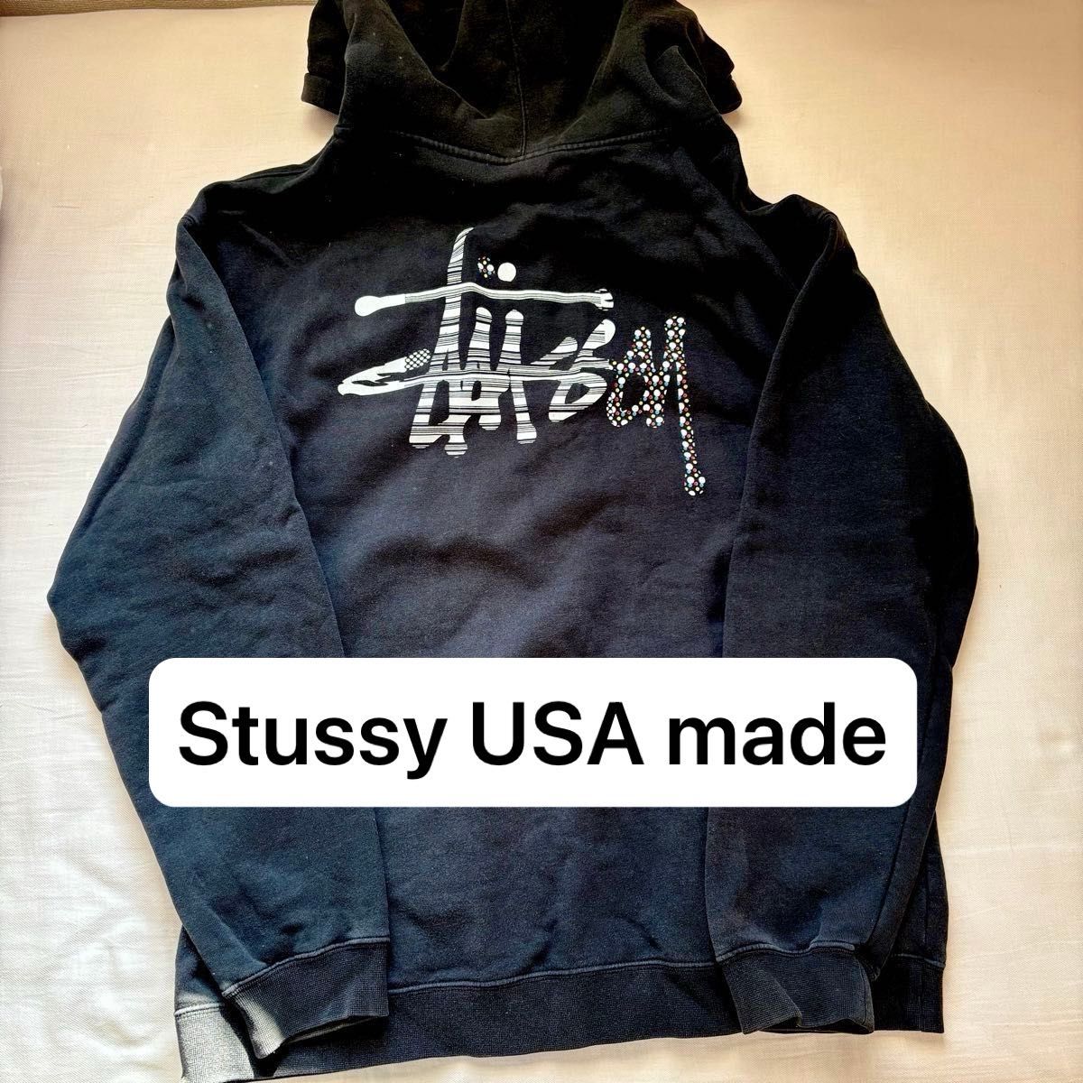 Stussy ステューシー ジップパーカー XL ブラック USA製 古着