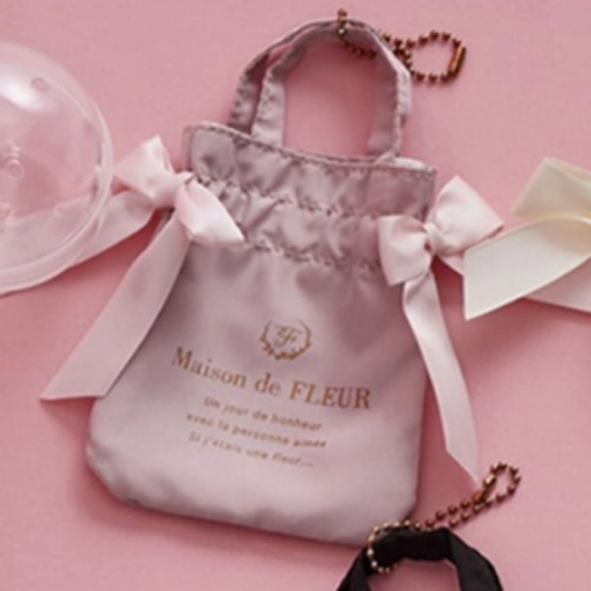 メゾンドフルール Maison de FLEUR ダブルリボンギャザートート メゾンドフルール Maison de FLEUR ダブルリボンギャザートート