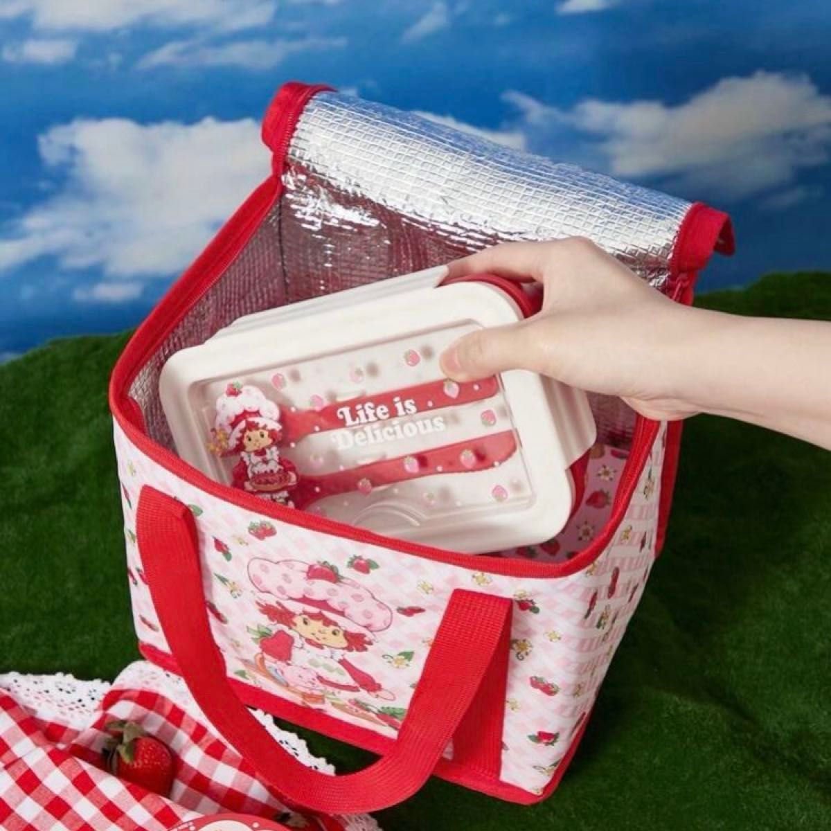 ストロベリーショートケーキ お弁当箱 水筒 保冷バッグ ナフキン ストロベリーショートケーキ お弁当箱 水筒 保冷バッグ ナフキン