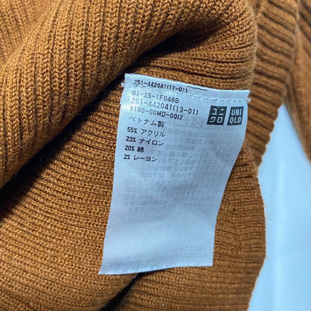 UNIQLO マメクロゴウチ 3Dリブセーター 長袖 ブラウン Sサイズ UNIQLO マメクロゴウチ 3Dリブセーター 長袖 ブラウン Sサイズ