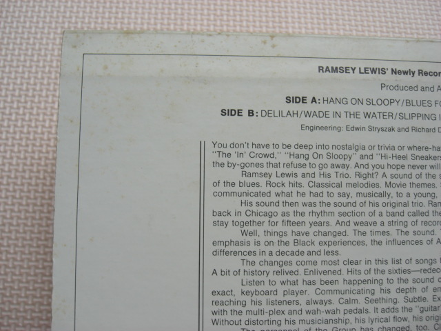 ＊【LP】Ramsey Lewis／Golden Hits （SOPM184）（日本盤）_画像7
