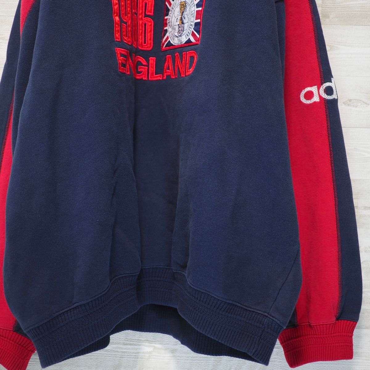 80's Adidas 1966イングランドW杯 ハーフジップスウェット-L 80's Adidas 1966イングランドW杯 ハーフジップスウェット-L