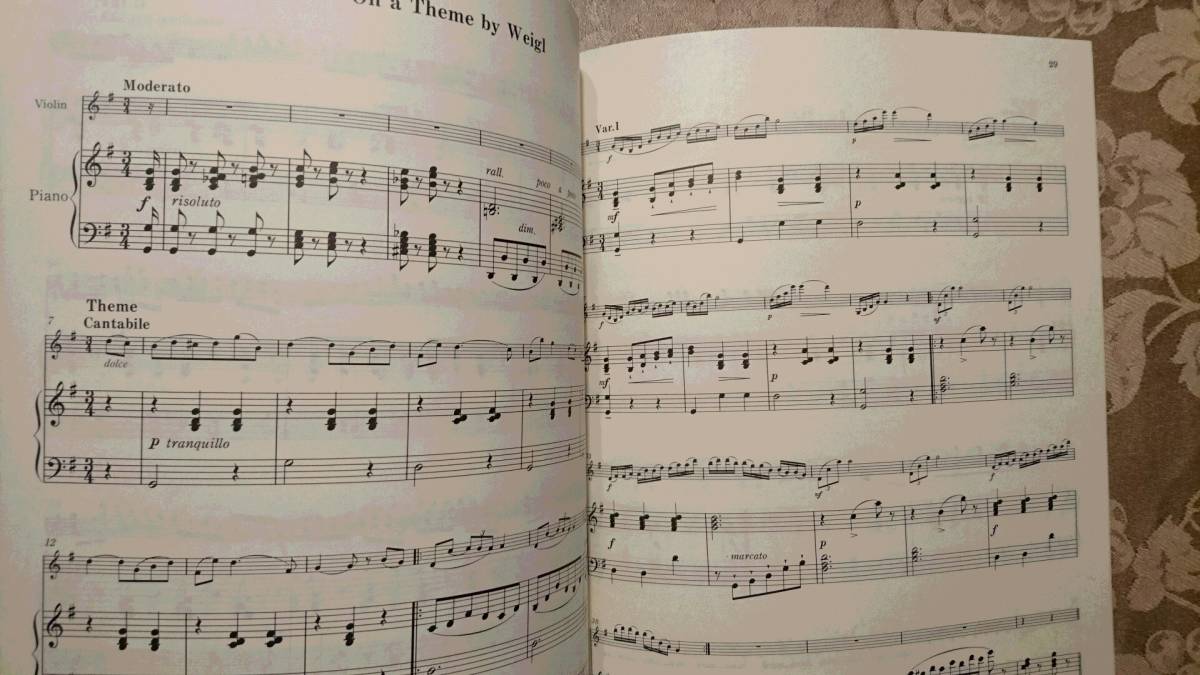ヴィンテージ 1982.8.1 ベリータ　楽譜（ヴァイオリン＋ピアノ） 　ダンクラ：６つのエア・ヴァリエ　Op.89