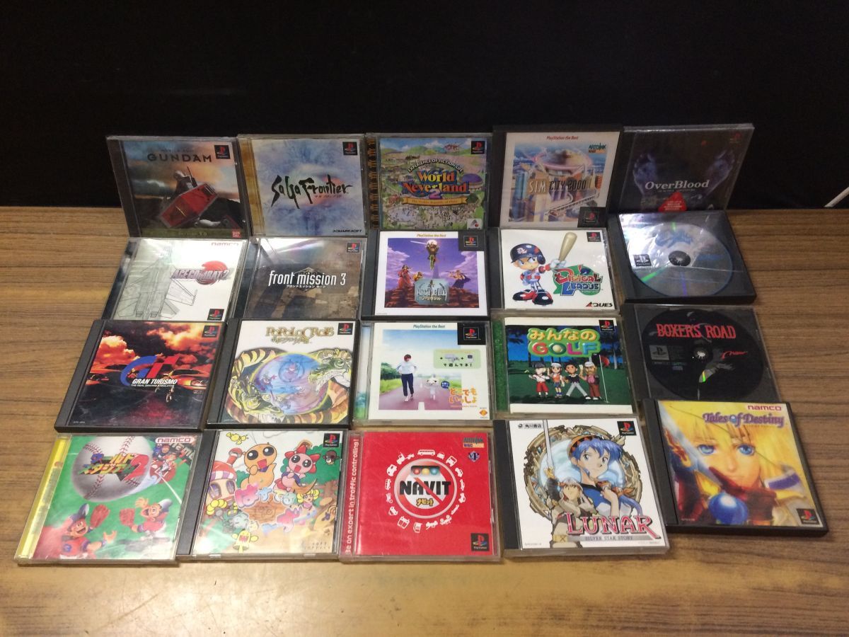 LL800 プレイステーション ソフト 20点 PS1 プレステ1 まとめて セット ケース付 動作未確認 ジャンク扱/80