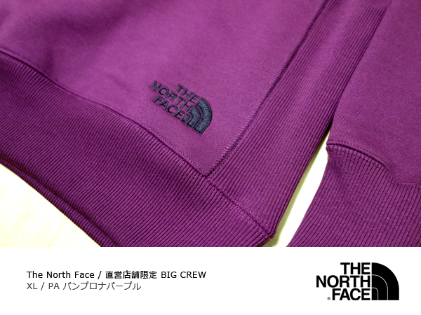 ◆ 直営店限定 XL THE NORTH FACE BIG CREW ◆ ノースフェイス ビッグ クルー ネック PA パープル 紫 スウェット NT61917R HOODIE STANDARD_画像1