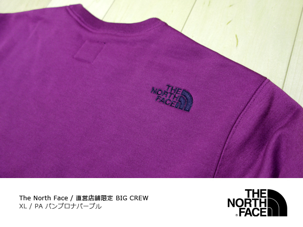 直営店限定 XL THE NORTH FACE BIG CREW ノースフェイス ビッグ クルー ネック PA パープル 紫 スウェット NT61917R HOODIE STANDARD