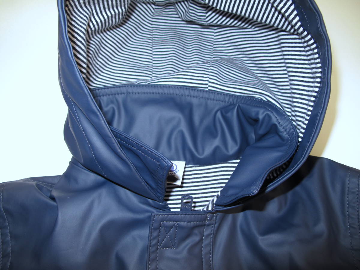 **美品 PETIT BATEAU プチバトー ヨットパーカー 防寒防風 暖かいコート ネイビー紺色 24M 86cm 80_画像10