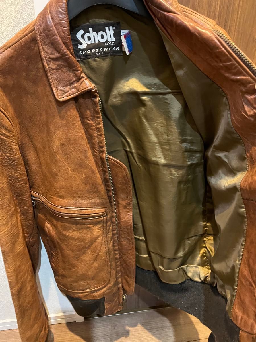 USA製】80's Schott ショット レザーフライトジャケットA2タイプ USA製】80's Schott ショット レザーフライトジャケットA2タイプ
