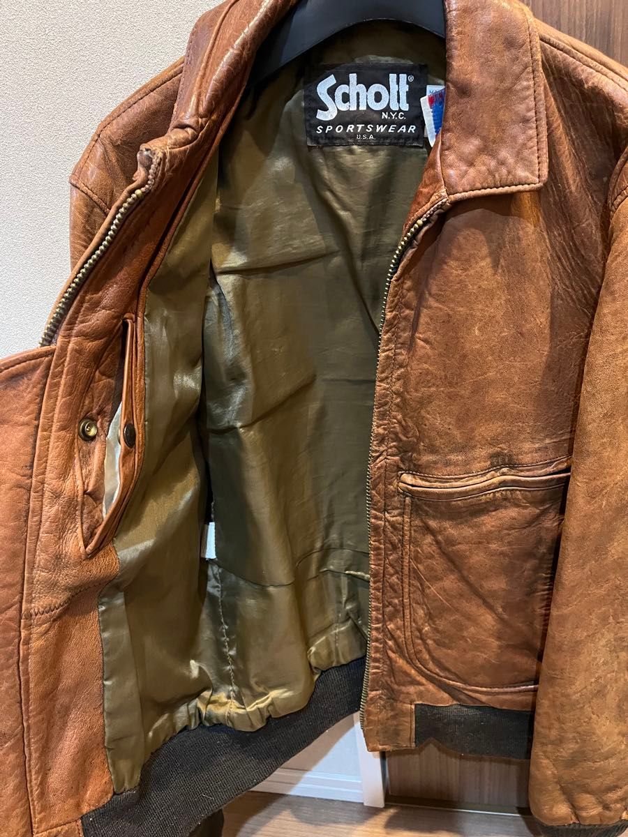 USA製】80's Schott ショット レザーフライトジャケットA2タイプ USA製】80's Schott ショット レザーフライトジャケットA2タイプ