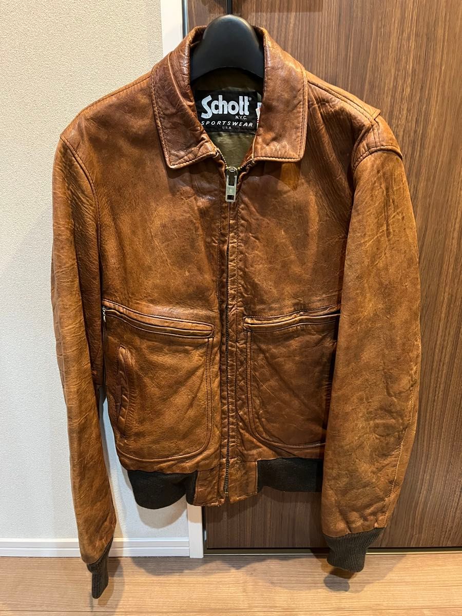 USA製】80's Schott ショット レザーフライトジャケットA2タイプ USA製】80's Schott ショット レザーフライトジャケットA2タイプ