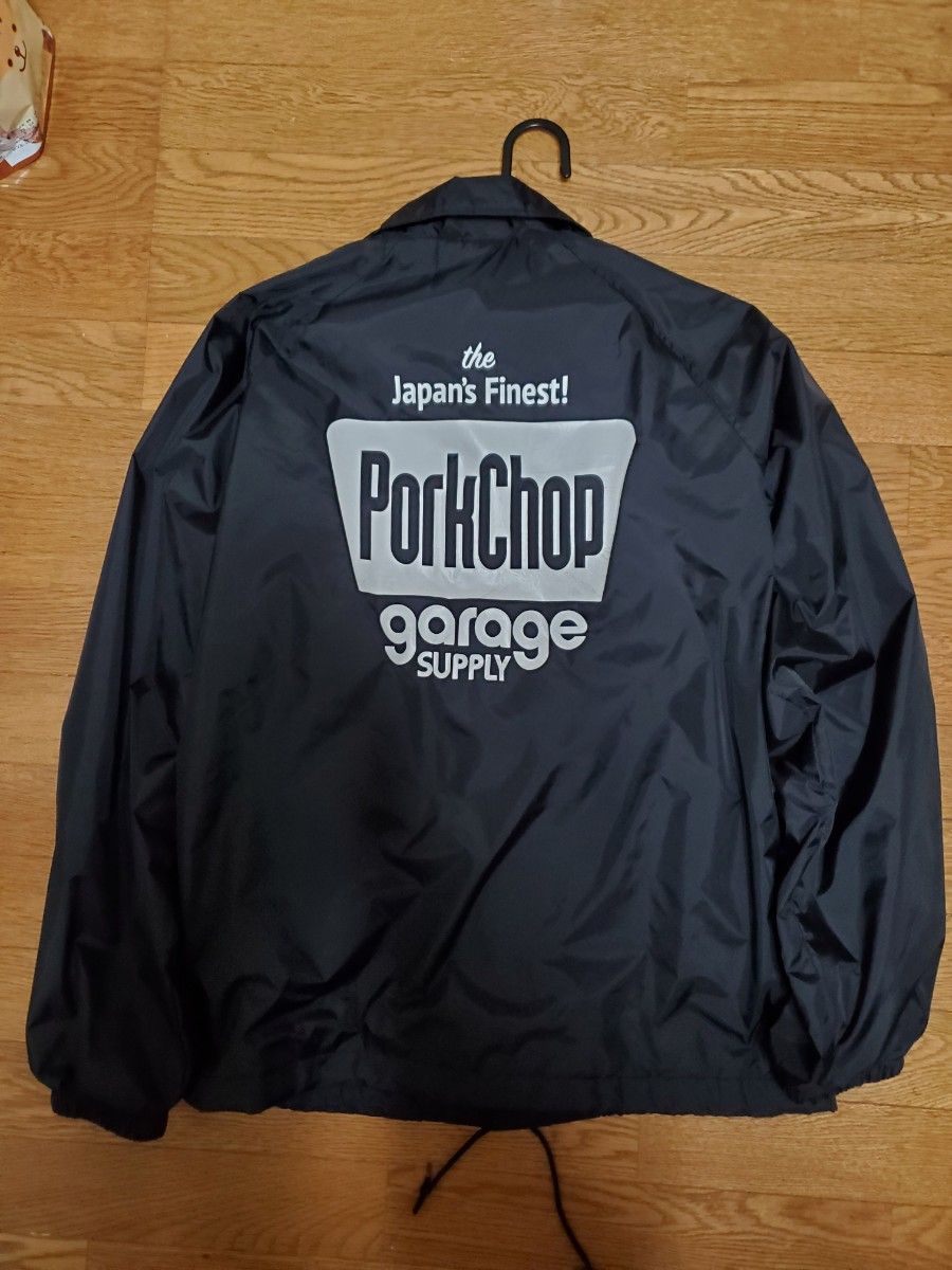 ポークチョップ PORKCHOP コーチジャケット 黒 ナイロン ポークチョップ PORKCHOP コーチジャケット 黒 ナイロン
