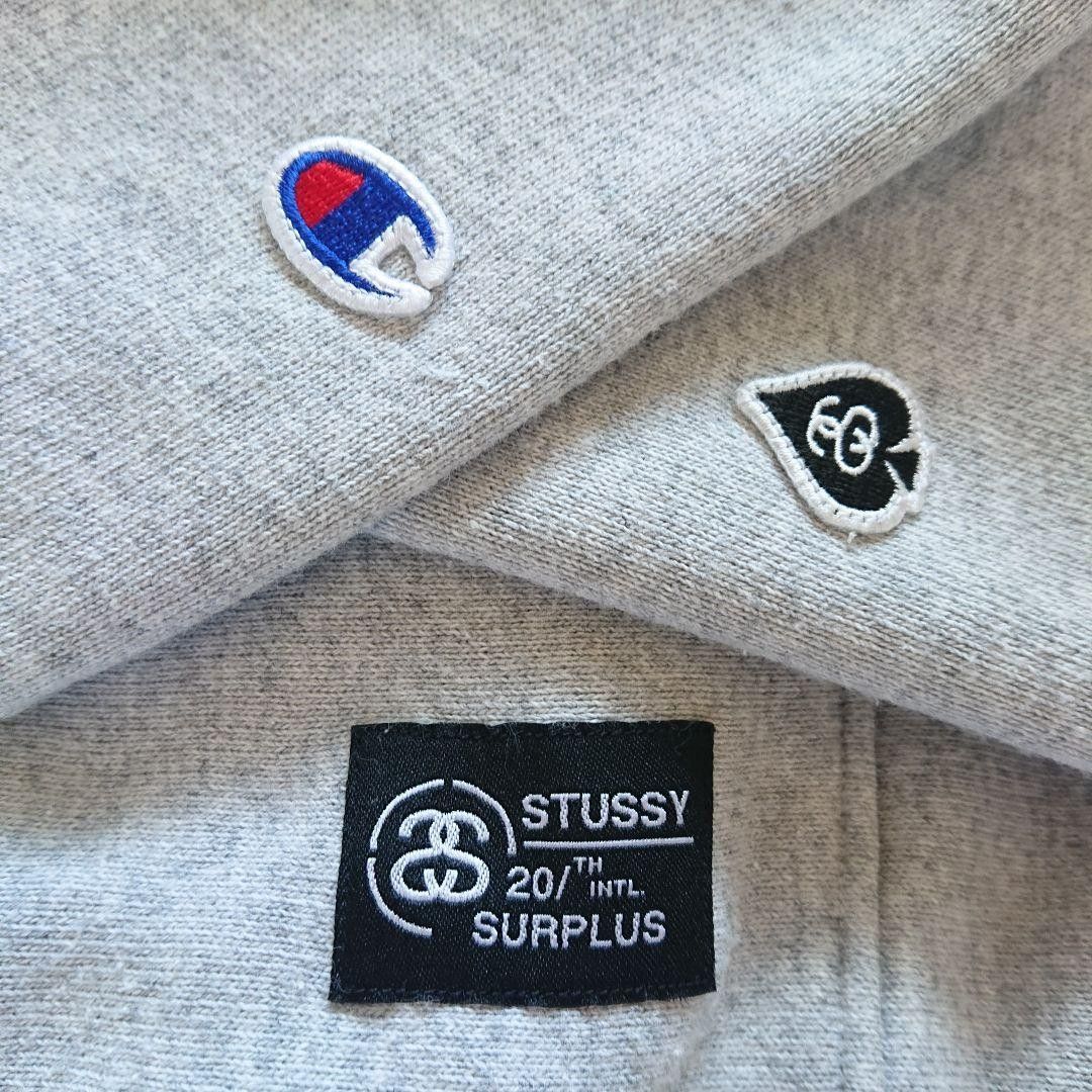 STUSSY×Champion/リバースウィーブスウェットパーカー/ARMY STUSSY×Champion/リバースウィーブスウェットパーカー/ARMY