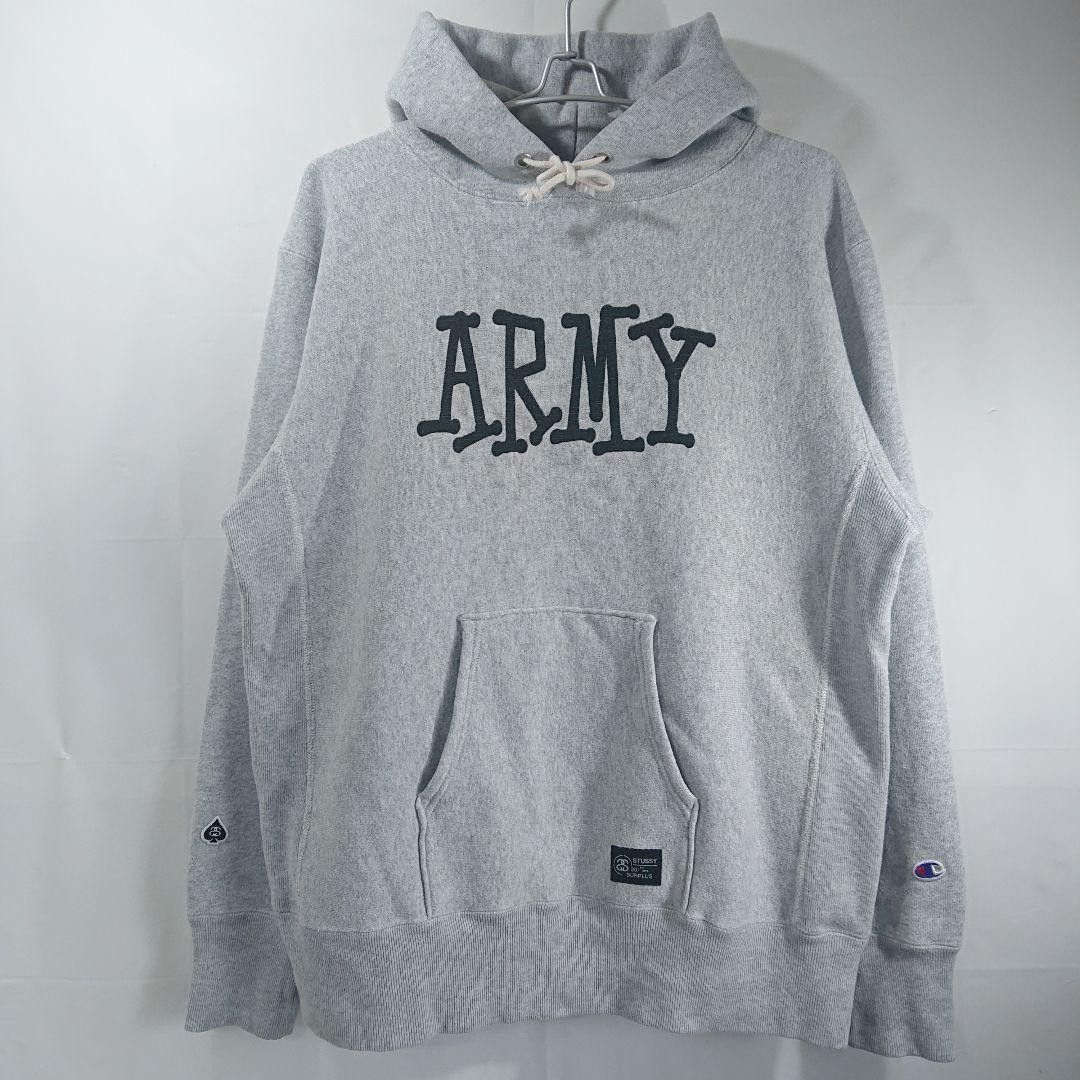 STUSSY×Champion/リバースウィーブスウェットパーカー/ARMY STUSSY×Champion/リバースウィーブスウェットパーカー/ARMY
