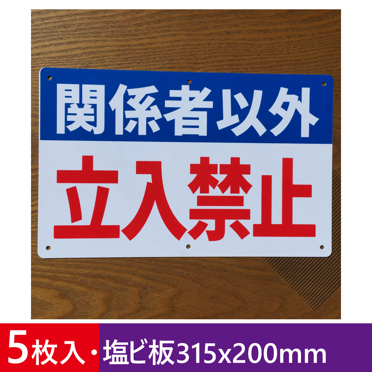 5枚入り塩ビ板 関係者以外 立入禁止 注意喚起看板 私有地 通り抜け禁止 立ち入り禁止 不法侵入 不審者対策 パネル看板 屋外対応 日本製