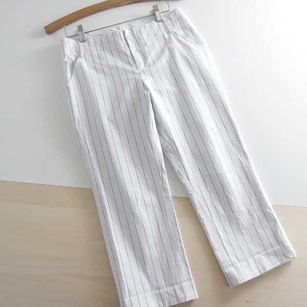  spring summer free shipping *simplicite* beige se- stock cropped pants 36!
