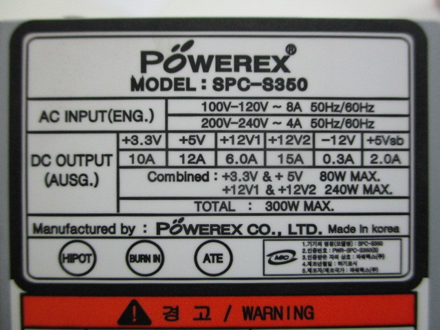 #POWEREX power supply unit SPC-S350 (300W)