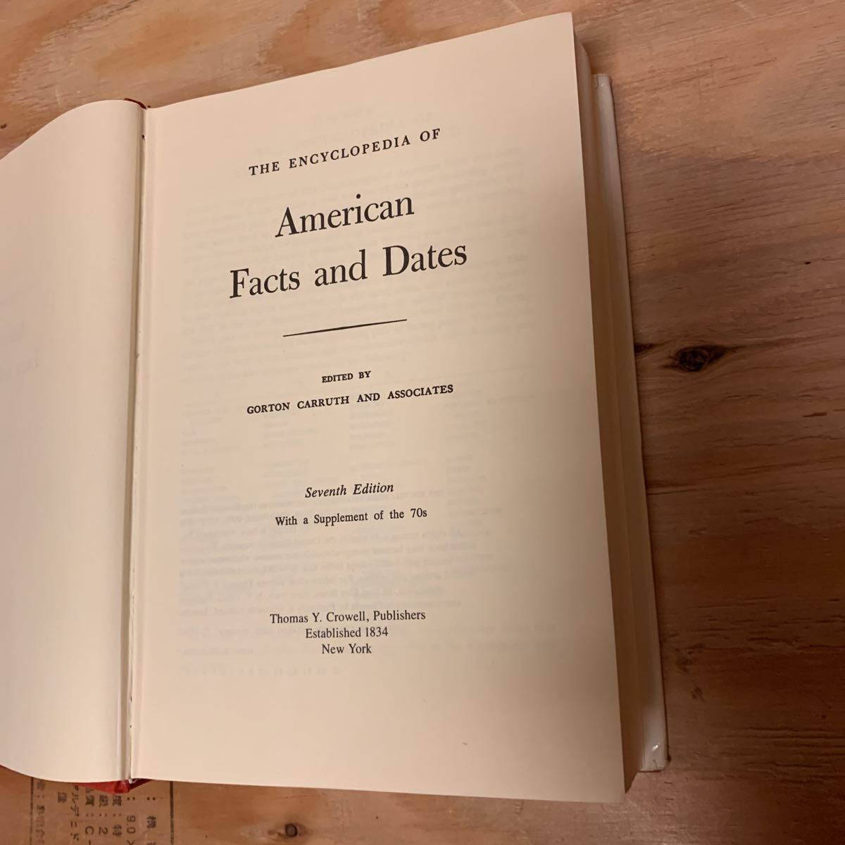 *3FKC-200116 rare [THE ENCYCLOPEDIA OF American Facts and Dates SEVENTH EDITION Gorton Carruth]