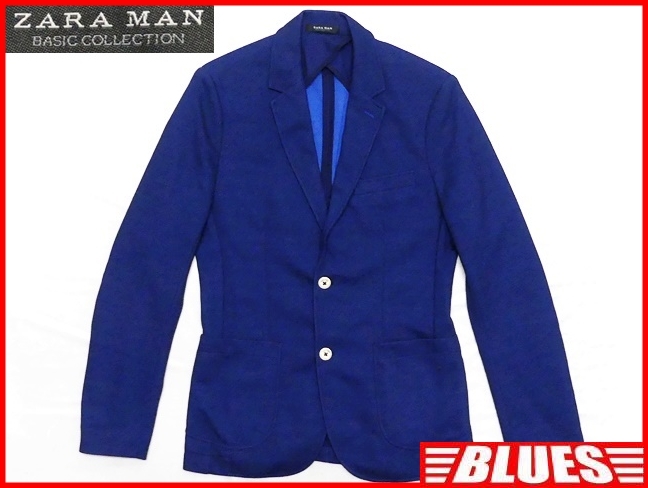 即決★ZARA MAN★メンズM テーラードジャケット ザラマン 38 青 ブルー ビジネス スーツ 背広
