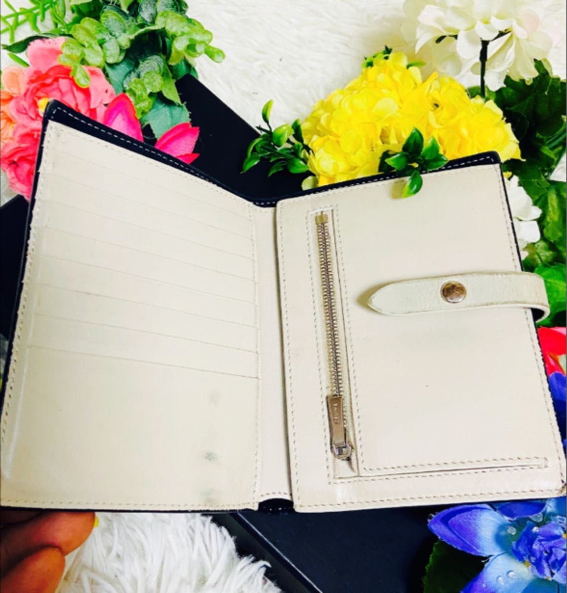 本革 CELINE セリーヌ 二つ折り財布 ブラック マルチ 本革 CELINE セリーヌ 二つ折り財布 ブラック マルチ