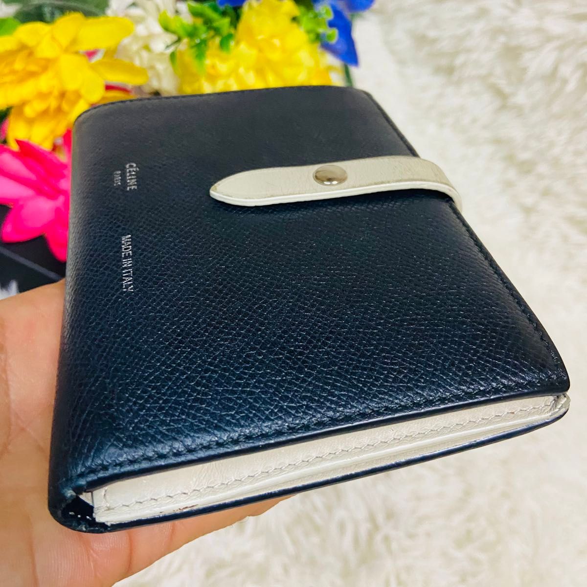 本革 CELINE セリーヌ 二つ折り財布 ブラック マルチ 本革 CELINE セリーヌ 二つ折り財布 ブラック マルチ
