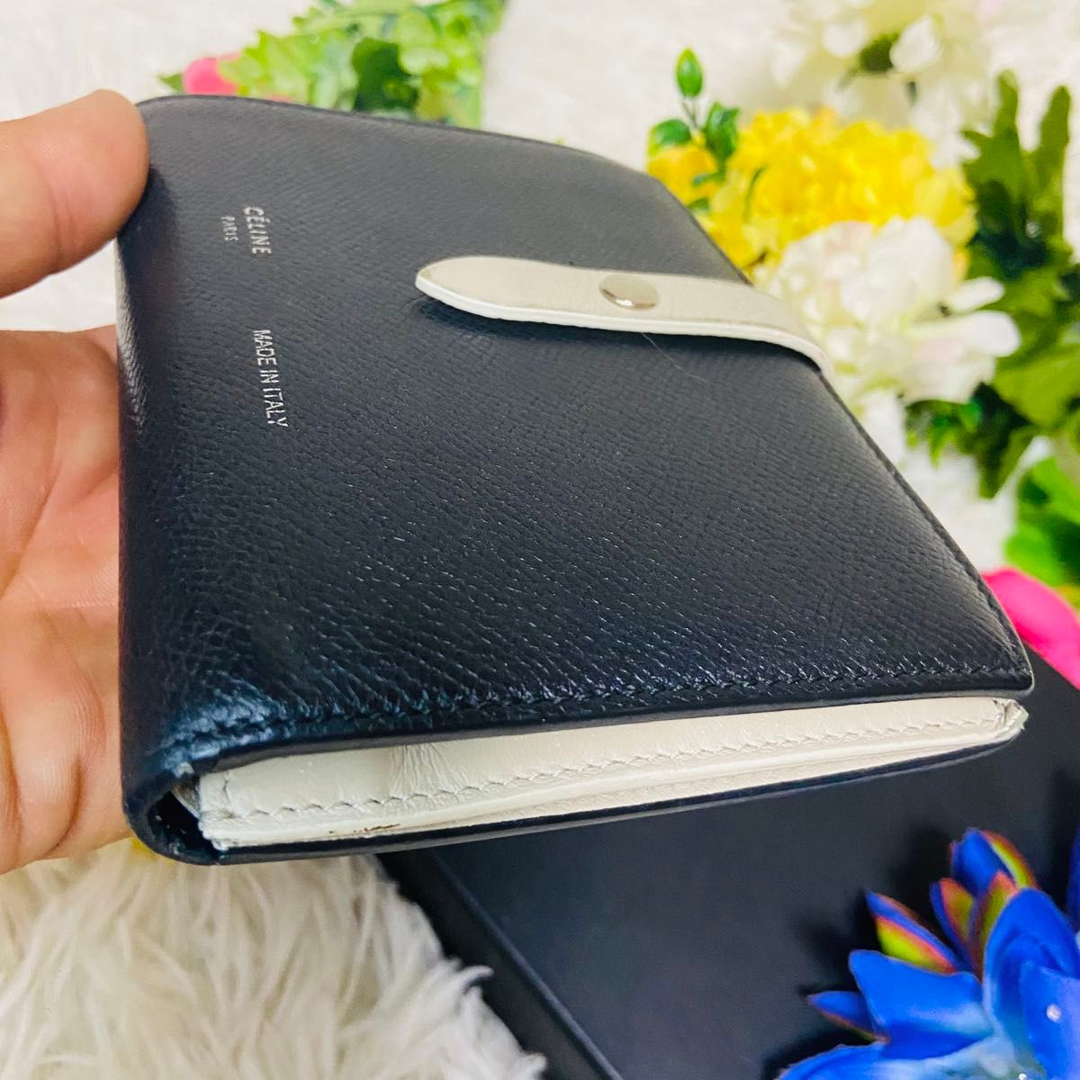 本革 CELINE セリーヌ 二つ折り財布 ブラック マルチ 本革 CELINE セリーヌ 二つ折り財布 ブラック マルチ