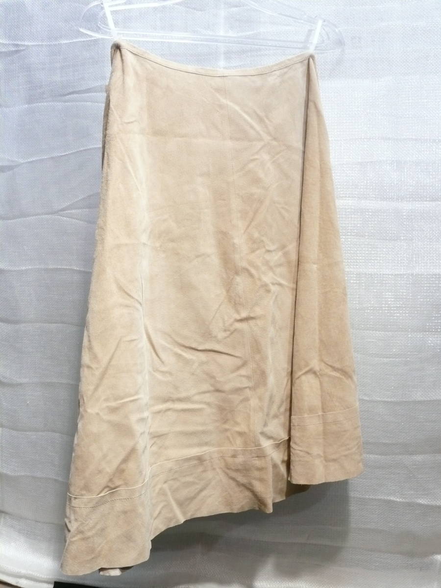  unused DKNY Donna Karan New York skirt leather suede size 6 S size? tag attaching Camel 