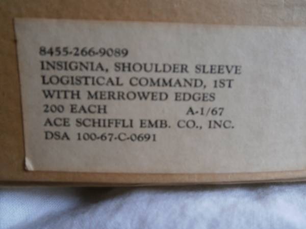 67年製米軍実物LOGISTICAL COMMANDパッチ ストック品 ベトナム戦　物流　輸送　コマンド_画像3