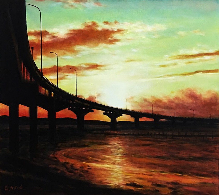 ヤフオク 真作保証 絵画 油絵 油彩画 荻島秀峰 浜名湖大 ヤフオク 真作保証 絵画 油絵 油彩画 荻島秀峰 浜名湖大
