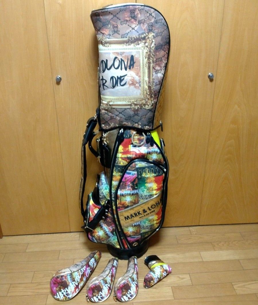 MARK & LONA キャディーバッグ ヘッドカバー 計5点セット マーク MARK & LONA キャディーバッグ ヘッドカバー 計5点セット マーク