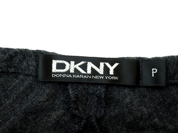 M-553* free shipping * as good as new super-beauty goods *DKNY Donna Karan New York * regular goods gray waist rubber long Easy skirt 63cm M