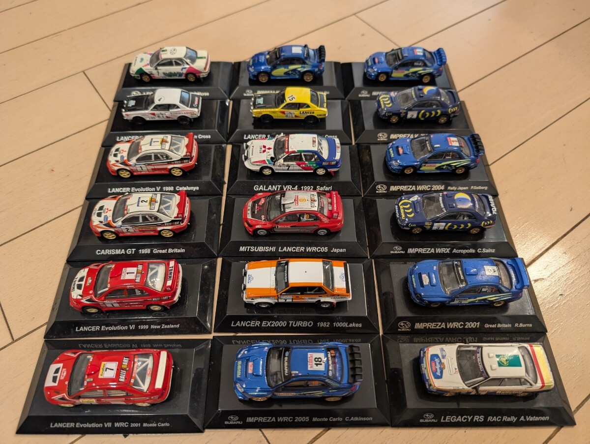 CM's ラリーカーコレクション　スバル　三菱　 18台セット　1/64 インプレッサ　ランサー　レガシー