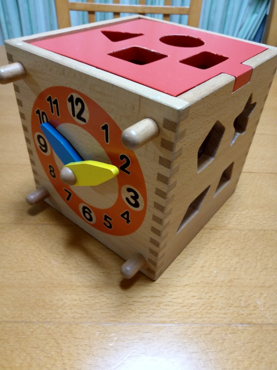 木製　型はめ　時計　動物　ベビー　おもちゃ