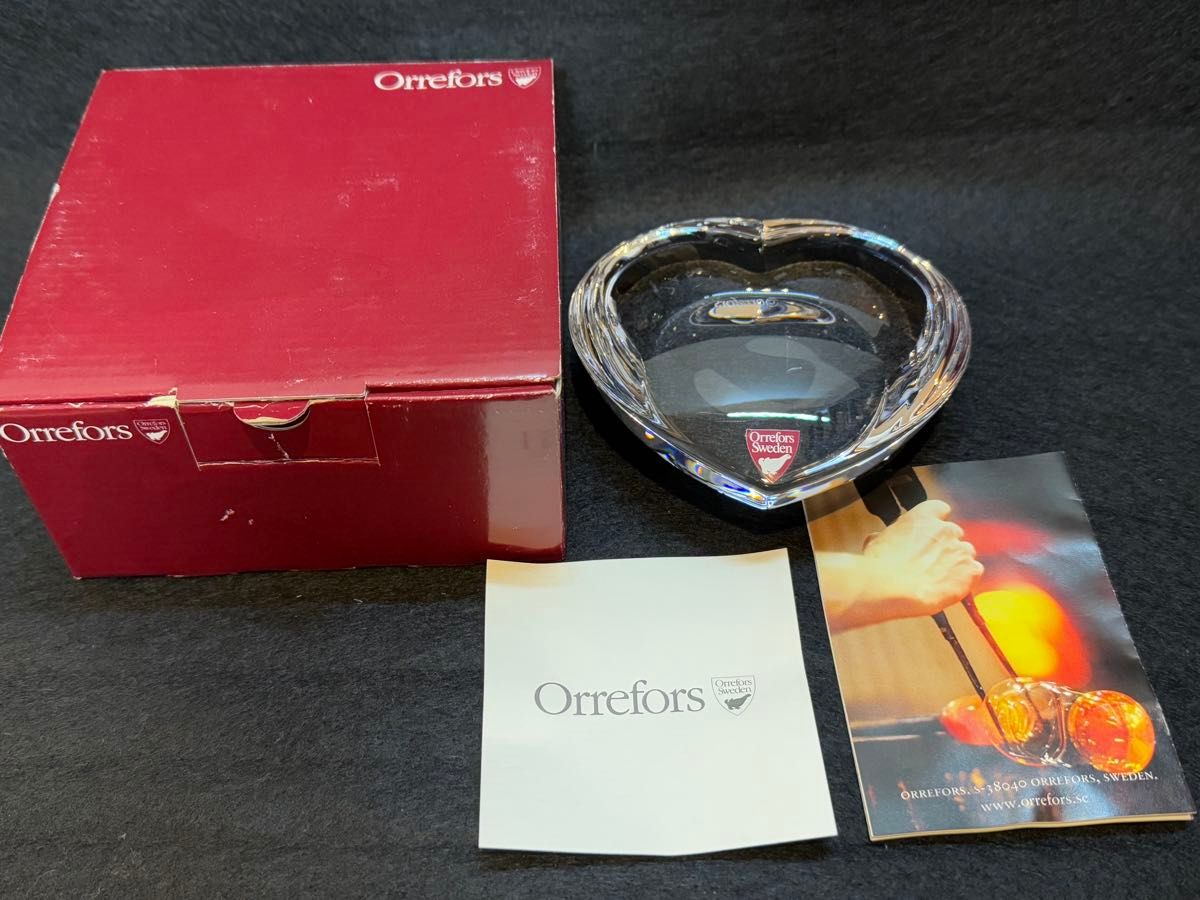 オレフォス ペーパーウエイト ハート Orrefors Sweden スウェーデン クリスタル f001