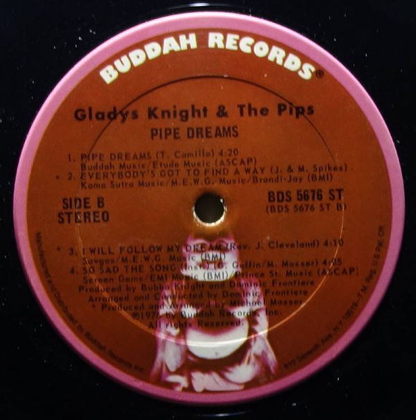 O.S.T. Gladys Knight & The Pips - Pipe Dreams◆Dominic Frontiere / Michael Masser◆Buddah Records / BDS 5676 ST_画像4