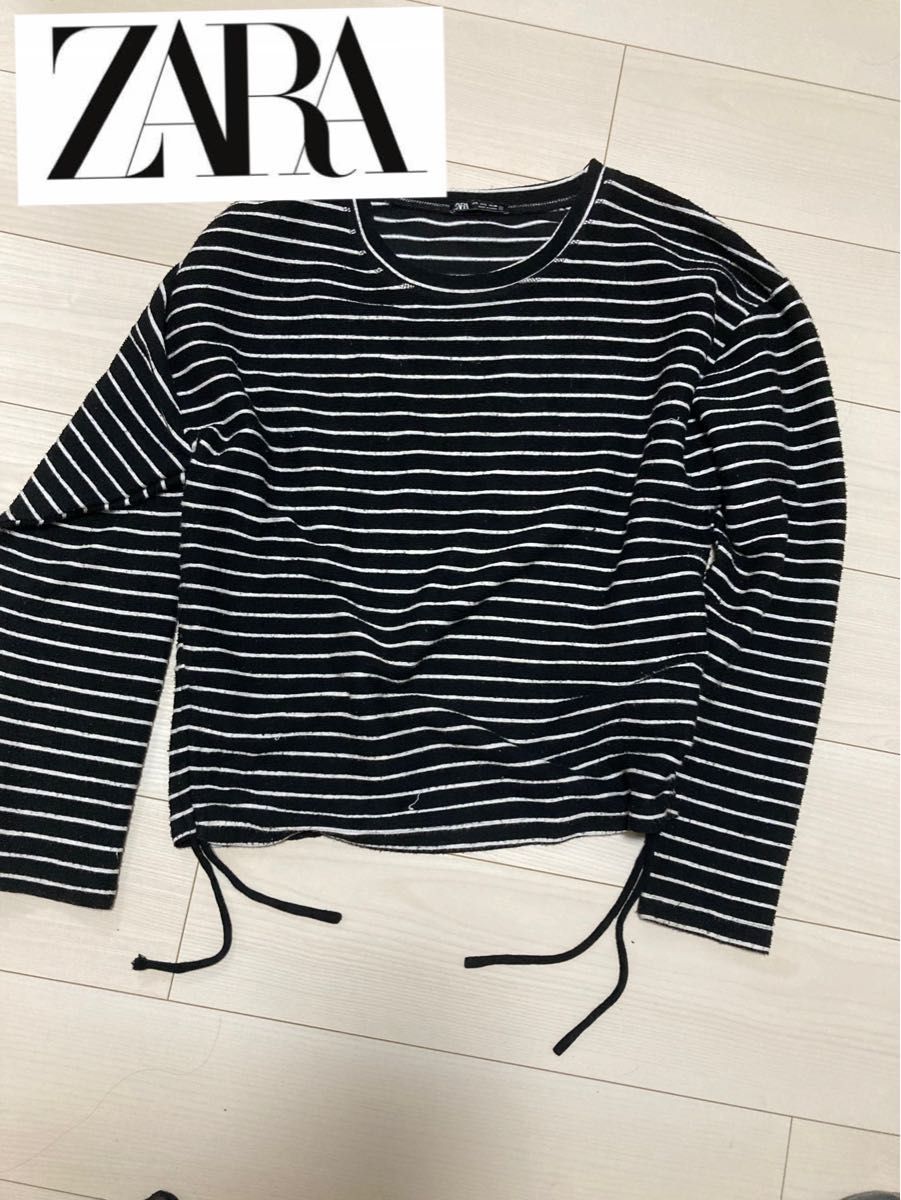 Zara ザラ しぼり ボーダー カットソー ロンT 長袖 L|Yahoo Zara ザラ しぼり ボーダー カットソー ロンT 長袖 L|Yahoo