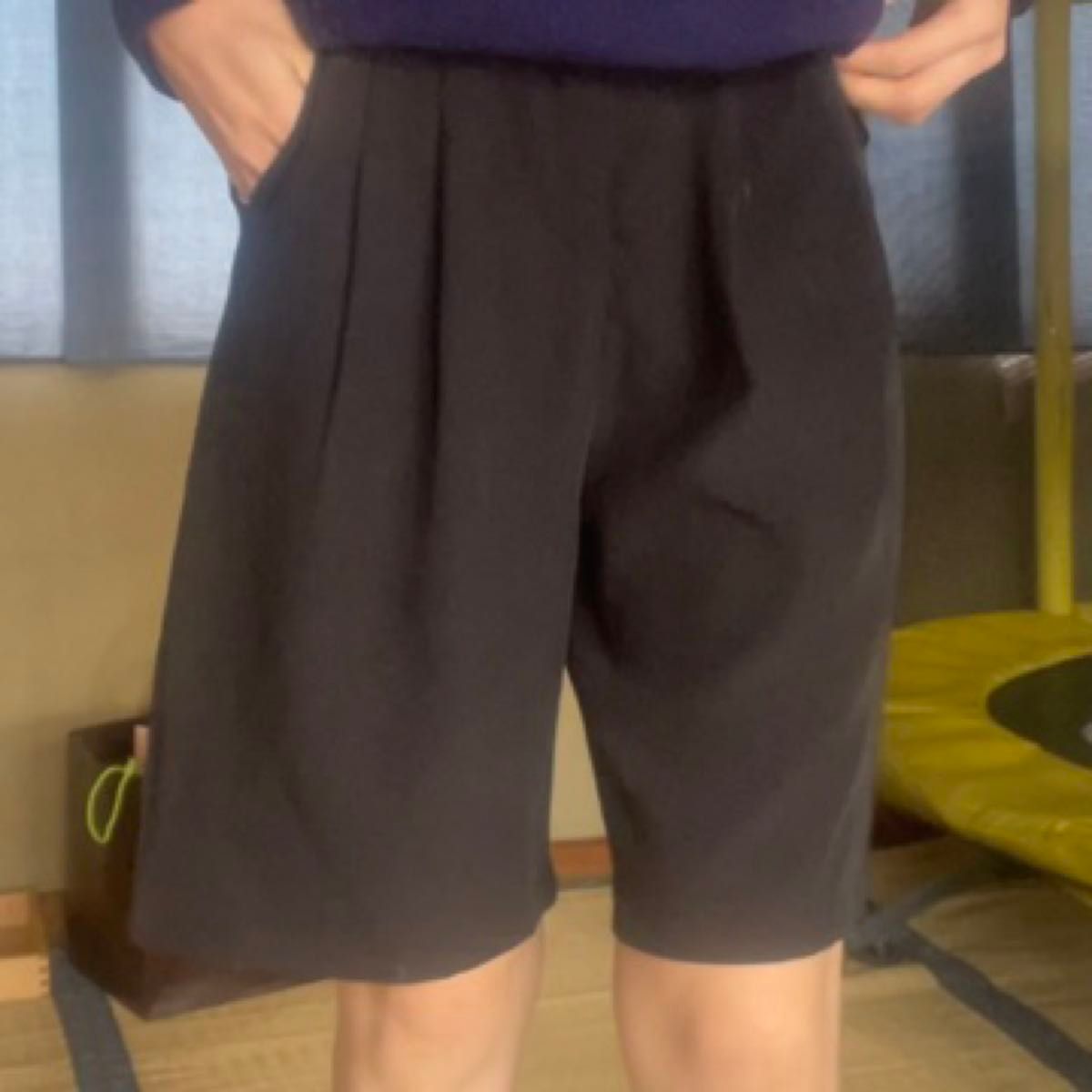 パンツ 黒 黒ブラック 夏