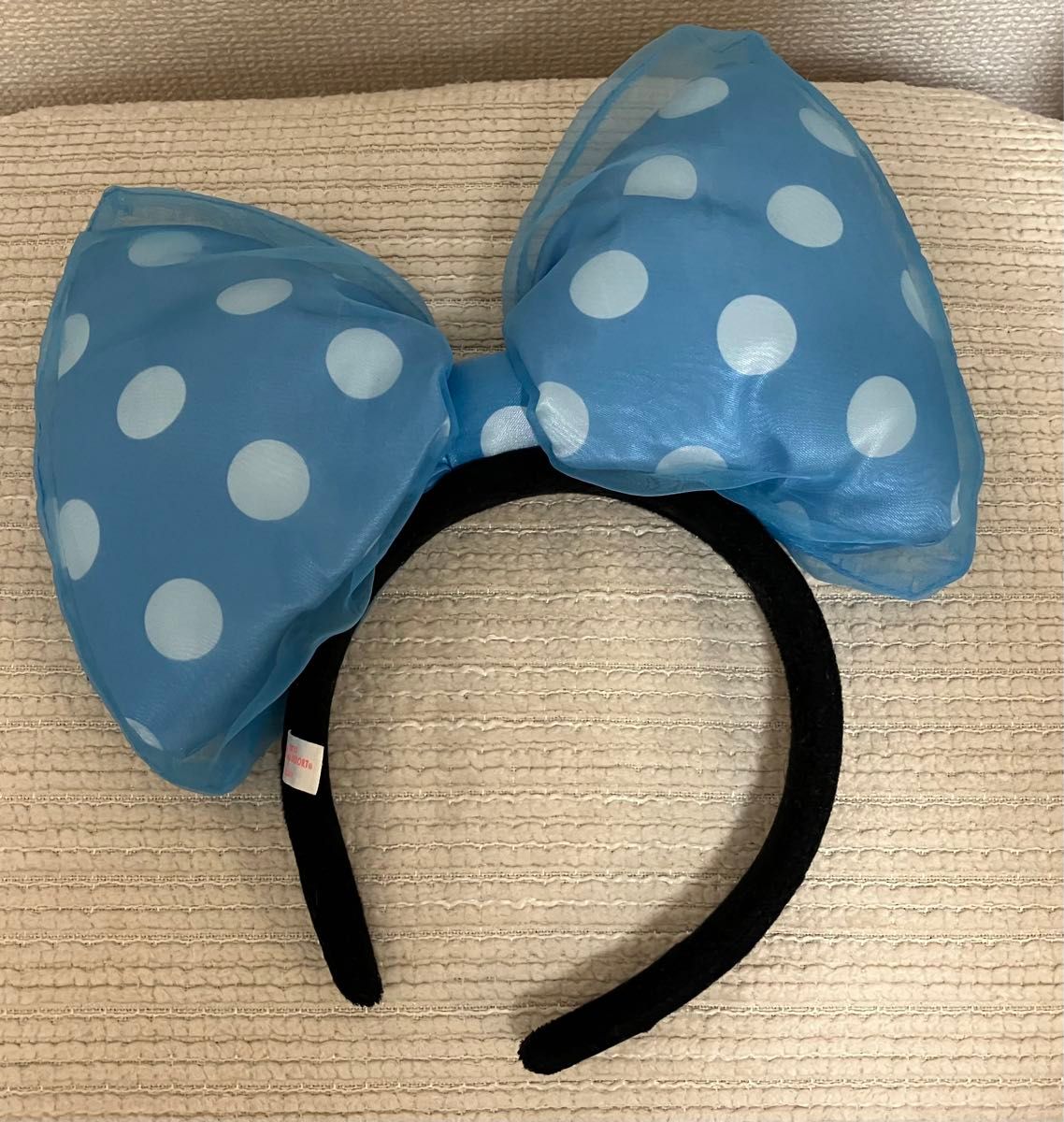 ディズニー ミニー ビッグリボン カチューシャ 水色 水玉 東京 ディズニー ミニー ビッグリボン カチューシャ 水色 水玉 東京