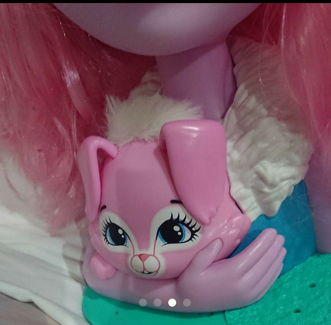 可愛いピンクのウサギ人形スタイリングヘッド高さ約30cm? ピンク髪