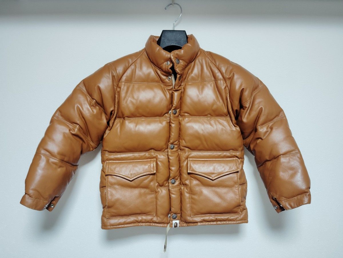 a bathing ape bape kids レザーダウンジャケット HERO レザー a bathing ape bape kids レザーダウンジャケット HERO レザー