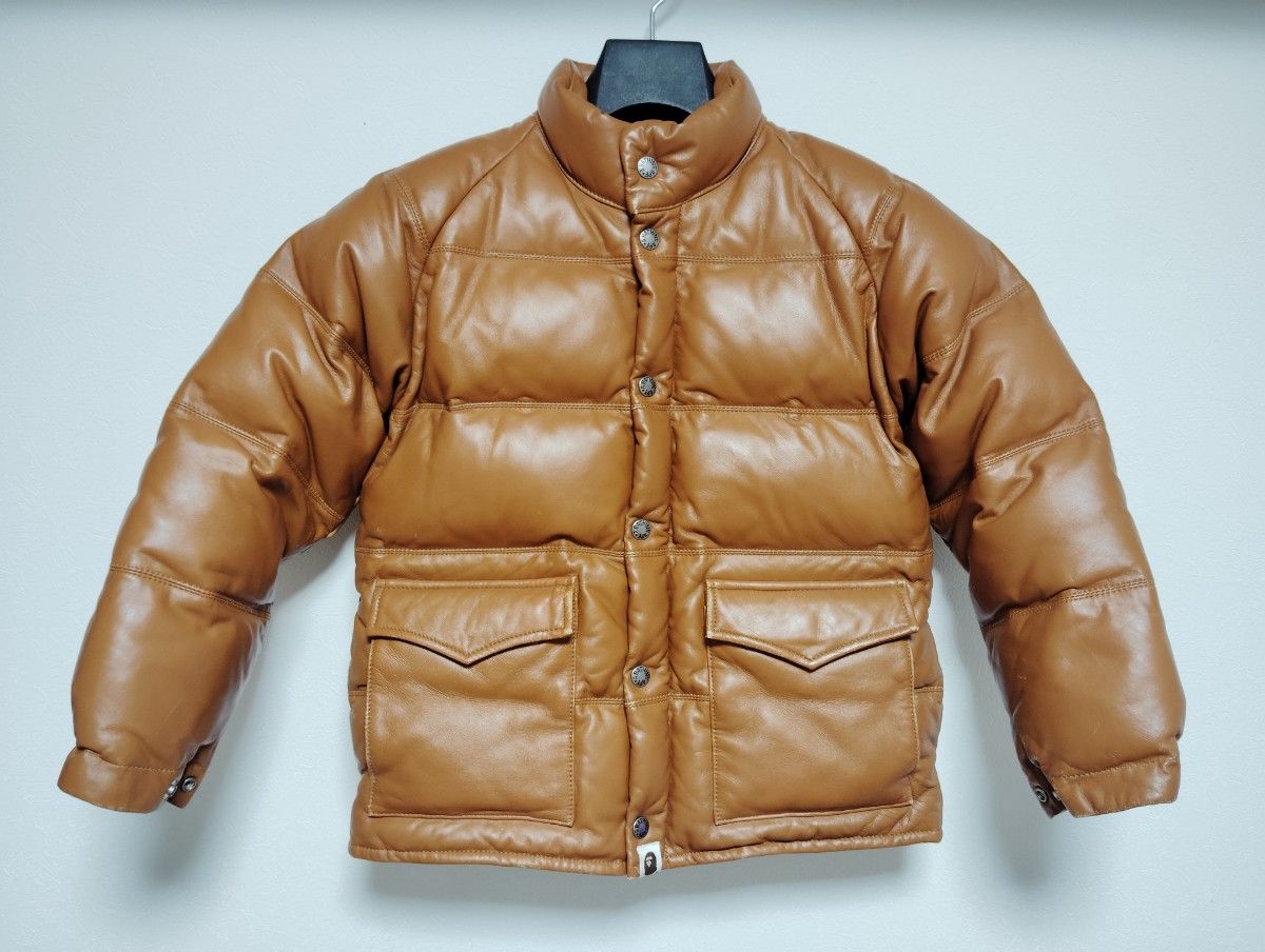 a bathing ape bape kids レザーダウンジャケット HERO レザー a bathing ape bape kids レザーダウンジャケット HERO レザー