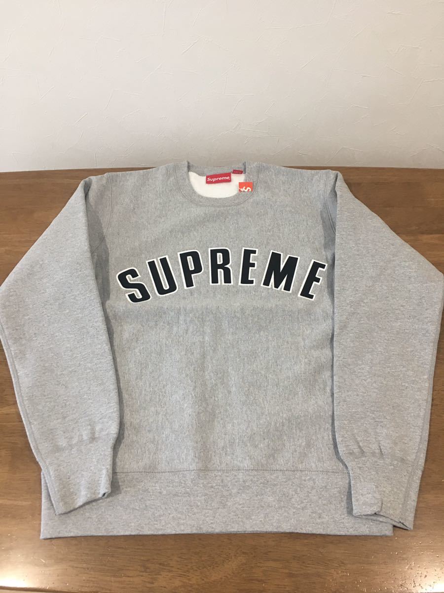 Supreme Crewneck arc Logo Sweatshirt BLACK gray S 新品未使用